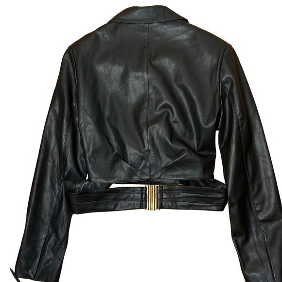 Revolve Lilo Cropped Blazer in Black RONNY KOBO polyurethane blend size medium - Picture 8 of 10